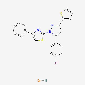 2-[5-(4-fluorophenyl)-3-(2-thienyl)-4,5-dihydro-1H-pyrazol-1-yl]-4-phenyl-1,3-thiazole hydrobromide