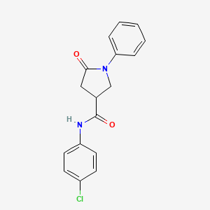 molecular formula C17H15ClN2O2 B5028667 N-(4-chlorophenyl)-5-oxo-1-phenyl-3-pyrrolidinecarboxamide 