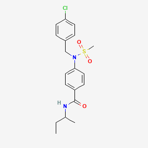 molecular formula C19H23ClN2O3S B5028672 N-(sec-butyl)-4-[(4-chlorobenzyl)(methylsulfonyl)amino]benzamide 