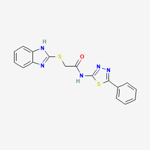 molecular formula C17H13N5OS2 B5028673 2-(1H-benzimidazol-2-ylthio)-N-(5-phenyl-1,3,4-thiadiazol-2-yl)acetamide 
