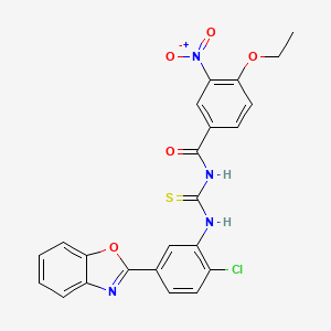 molecular formula C23H17ClN4O5S B5028676 N-({[5-(1,3-benzoxazol-2-yl)-2-chlorophenyl]amino}carbonothioyl)-4-ethoxy-3-nitrobenzamide 