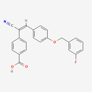 4-(1-cyano-2-{4-[(3-fluorobenzyl)oxy]phenyl}vinyl)benzoic acid