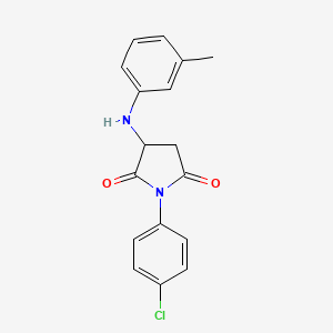 molecular formula C17H15ClN2O2 B5028713 1-(4-chlorophenyl)-3-[(3-methylphenyl)amino]-2,5-pyrrolidinedione 
