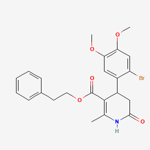 2-phenylethyl 4-(2-bromo-4,5-dimethoxyphenyl)-2-methyl-6-oxo-1,4,5,6-tetrahydro-3-pyridinecarboxylate