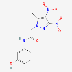 N-(3-hydroxyphenyl)-2-(5-methyl-3,4-dinitro-1H-pyrazol-1-yl)acetamide