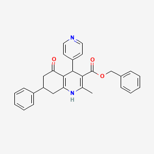 molecular formula C29H26N2O3 B5028729 benzyl 2-methyl-5-oxo-7-phenyl-4-(4-pyridinyl)-1,4,5,6,7,8-hexahydro-3-quinolinecarboxylate 