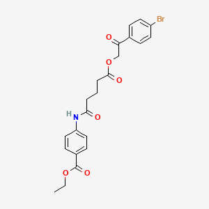 molecular formula C22H22BrNO6 B5028733 ethyl 4-({5-[2-(4-bromophenyl)-2-oxoethoxy]-5-oxopentanoyl}amino)benzoate 