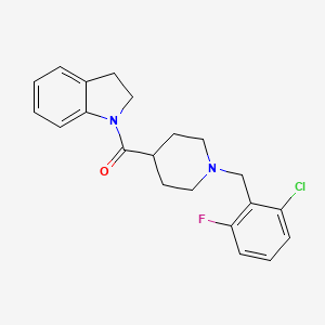 molecular formula C21H22ClFN2O B5028749 1-{[1-(2-chloro-6-fluorobenzyl)-4-piperidinyl]carbonyl}indoline 