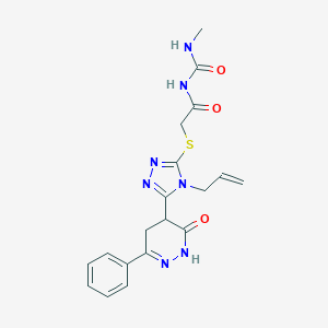 molecular formula C19H21N7O3S B502875 N-({[4-allyl-5-(3-oxo-6-phenyl-2,3,4,5-tetrahydro-4-pyridazinyl)-4H-1,2,4-triazol-3-yl]sulfanyl}acetyl)-N'-methylurea 