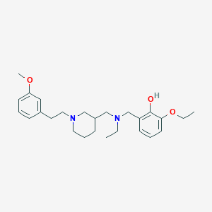 molecular formula C26H38N2O3 B5028764 2-ethoxy-6-{[ethyl({1-[2-(3-methoxyphenyl)ethyl]-3-piperidinyl}methyl)amino]methyl}phenol 