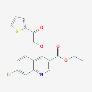 molecular formula C18H14ClNO4S B502878 Ethyl 7-chloro-4-[2-oxo-2-(2-thienyl)ethoxy]-3-quinolinecarboxylate 