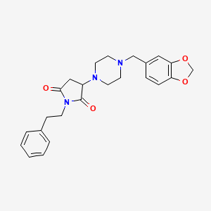 3-[4-(1,3-benzodioxol-5-ylmethyl)-1-piperazinyl]-1-(2-phenylethyl)-2,5-pyrrolidinedione