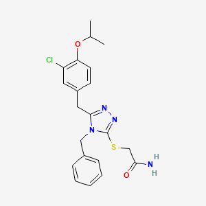 molecular formula C21H23ClN4O2S B5028792 2-{[4-benzyl-5-(3-chloro-4-isopropoxybenzyl)-4H-1,2,4-triazol-3-yl]thio}acetamide 