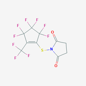 molecular formula C10H4F9NO2S B5028808 1-{[3,3,4,4,5,5-hexafluoro-2-(trifluoromethyl)-1-cyclopenten-1-yl]thio}-2,5-pyrrolidinedione 