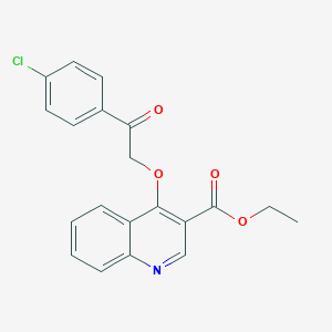 molecular formula C20H16ClNO4 B502881 Ethyl 4-[2-(4-chlorophenyl)-2-oxoethoxy]-3-quinolinecarboxylate 