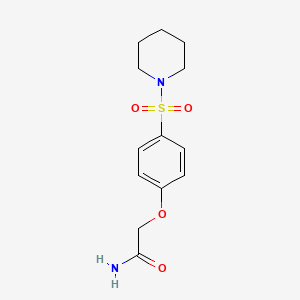 molecular formula C13H18N2O4S B5028822 2-[4-(1-piperidinylsulfonyl)phenoxy]acetamide 