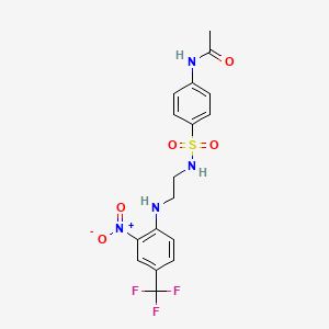 molecular formula C17H17F3N4O5S B5028824 N-(4-{[(2-{[2-nitro-4-(trifluoromethyl)phenyl]amino}ethyl)amino]sulfonyl}phenyl)acetamide 