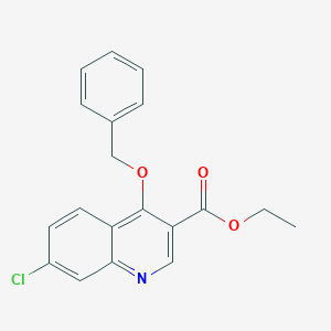 molecular formula C19H16ClNO3 B502883 Ethyl 4-(benzyloxy)-7-chloro-3-quinolinecarboxylate 