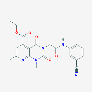 ethyl 3-{2-[(3-cyanophenyl)amino]-2-oxoethyl}-1,7-dimethyl-2,4-dioxo-1,2,3,4-tetrahydropyrido[2,3-d]pyrimidine-5-carboxylate