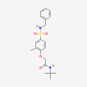 molecular formula C20H26N2O4S B5028841 2-{4-[(benzylamino)sulfonyl]-2-methylphenoxy}-N-(tert-butyl)acetamide 
