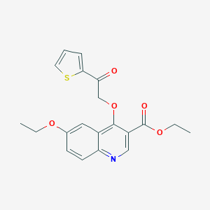molecular formula C20H19NO5S B502885 Ethyl 6-ethoxy-4-[2-oxo-2-(2-thienyl)ethoxy]-3-quinolinecarboxylate 