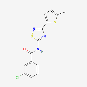 molecular formula C14H10ClN3OS2 B5028850 3-chloro-N-[3-(5-methyl-2-thienyl)-1,2,4-thiadiazol-5-yl]benzamide 