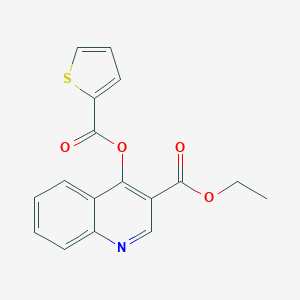 molecular formula C17H13NO4S B502888 Ethyl 4-[(2-thienylcarbonyl)oxy]-3-quinolinecarboxylate 