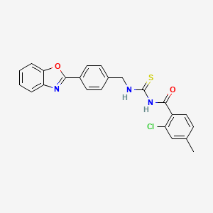 molecular formula C23H18ClN3O2S B5028893 N-({[4-(1,3-benzoxazol-2-yl)benzyl]amino}carbonothioyl)-2-chloro-4-methylbenzamide 