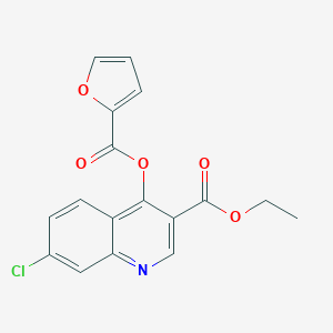 molecular formula C17H12ClNO5 B502890 Ethyl 7-chloro-4-(2-furoyloxy)-3-quinolinecarboxylate 