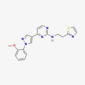 molecular formula C19H18N6OS B5028914 4-[1-(2-methoxyphenyl)-1H-pyrazol-4-yl]-N-[2-(1,3-thiazol-2-yl)ethyl]-2-pyrimidinamine 