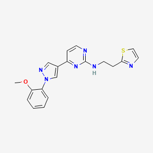 4-[1-(2-methoxyphenyl)-1H-pyrazol-4-yl]-N-[2-(1,3-thiazol-2-yl)ethyl]-2-pyrimidinamine