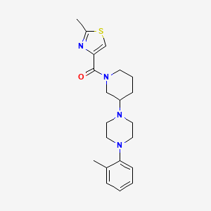 molecular formula C21H28N4OS B5028917 1-(2-methylphenyl)-4-{1-[(2-methyl-1,3-thiazol-4-yl)carbonyl]-3-piperidinyl}piperazine 