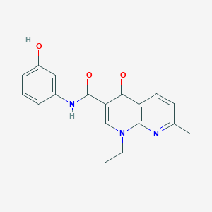 molecular formula C18H17N3O3 B5028921 1-ethyl-N-(3-hydroxyphenyl)-7-methyl-4-oxo-1,4-dihydro-1,8-naphthyridine-3-carboxamide 