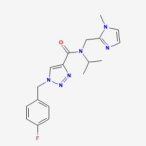 molecular formula C18H21FN6O B5028937 1-(4-fluorobenzyl)-N-isopropyl-N-[(1-methyl-1H-imidazol-2-yl)methyl]-1H-1,2,3-triazole-4-carboxamide 