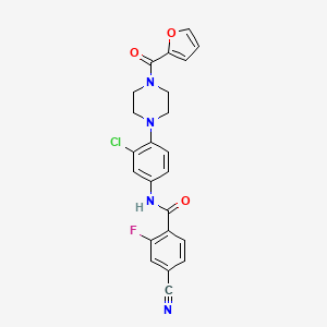 molecular formula C23H18ClFN4O3 B5028968 N-{3-chloro-4-[4-(2-furoyl)-1-piperazinyl]phenyl}-4-cyano-2-fluorobenzamide 