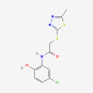 molecular formula C11H10ClN3O2S2 B5029006 N-(5-chloro-2-hydroxyphenyl)-2-[(5-methyl-1,3,4-thiadiazol-2-yl)thio]acetamide 