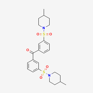 molecular formula C25H32N2O5S2 B5029020 bis{3-[(4-methyl-1-piperidinyl)sulfonyl]phenyl}methanone 
