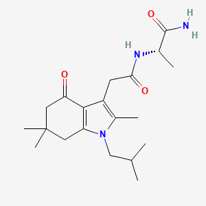 molecular formula C20H31N3O3 B5029027 N~2~-[(1-isobutyl-2,6,6-trimethyl-4-oxo-4,5,6,7-tetrahydro-1H-indol-3-yl)acetyl]-L-alaninamide 