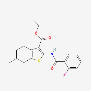 molecular formula C19H20FNO3S B5029033 ethyl 2-[(2-fluorobenzoyl)amino]-6-methyl-4,5,6,7-tetrahydro-1-benzothiophene-3-carboxylate 