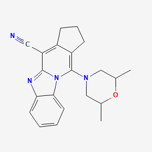 molecular formula C21H22N4O B5029048 11-(2,6-dimethyl-4-morpholinyl)-2,3-dihydro-1H-cyclopenta[4,5]pyrido[1,2-a]benzimidazole-4-carbonitrile 