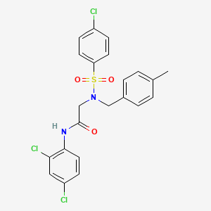 molecular formula C22H19Cl3N2O3S B5029059 N~2~-[(4-chlorophenyl)sulfonyl]-N~1~-(2,4-dichlorophenyl)-N~2~-(4-methylbenzyl)glycinamide 