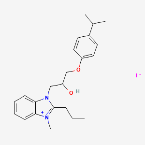 3-[2-hydroxy-3-(4-isopropylphenoxy)propyl]-1-methyl-2-propyl-1H-3,1-benzimidazol-3-ium iodide