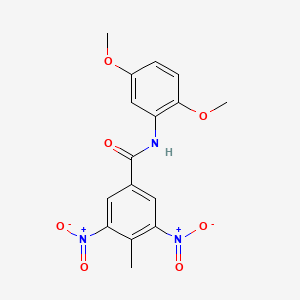 molecular formula C16H15N3O7 B5029084 N-(2,5-dimethoxyphenyl)-4-methyl-3,5-dinitrobenzamide 