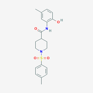 molecular formula C20H24N2O4S B5029090 N-(2-hydroxy-5-methylphenyl)-1-[(4-methylphenyl)sulfonyl]-4-piperidinecarboxamide 