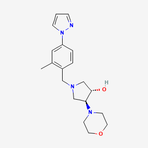 molecular formula C19H26N4O2 B5029098 (3S*,4S*)-1-[2-methyl-4-(1H-pyrazol-1-yl)benzyl]-4-(4-morpholinyl)-3-pyrrolidinol 