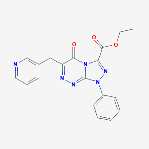 molecular formula C19H16N6O3 B502910 Ethyl 5-oxo-1-phenyl-6-(3-pyridinylmethyl)-1,5-dihydro[1,2,4]triazolo[3,4-c][1,2,4]triazine-3-carboxylate 