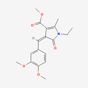 molecular formula C18H21NO5 B5029103 methyl 4-(3,4-dimethoxybenzylidene)-1-ethyl-2-methyl-5-oxo-4,5-dihydro-1H-pyrrole-3-carboxylate 