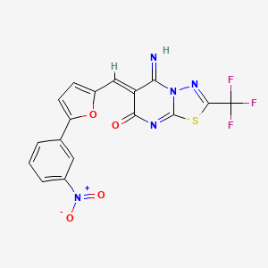 5-imino-6-{[5-(3-nitrophenyl)-2-furyl]methylene}-2-(trifluoromethyl)-5,6-dihydro-7H-[1,3,4]thiadiazolo[3,2-a]pyrimidin-7-one