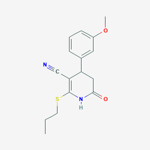 molecular formula C16H18N2O2S B5029121 4-(3-methoxyphenyl)-6-oxo-2-(propylthio)-1,4,5,6-tetrahydro-3-pyridinecarbonitrile 