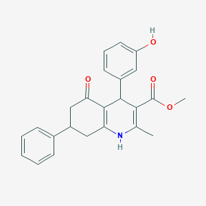 molecular formula C24H23NO4 B5029125 methyl 4-(3-hydroxyphenyl)-2-methyl-5-oxo-7-phenyl-1,4,5,6,7,8-hexahydro-3-quinolinecarboxylate 